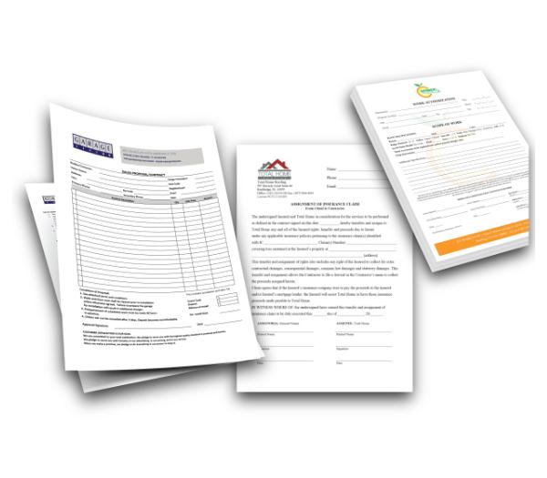 photo of professionally printed custom paper with text and graphics on it
